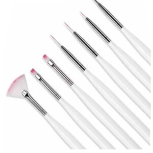 Kit De Pincéis 7 Pincéis P/ Unhas