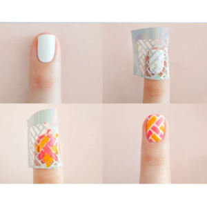 12unidade misturar Laser Nail Vinyls Hollow Irregular Stencils Stamp Nail Art Stickers