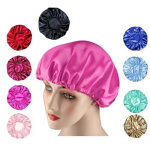12unidades  Touca de Cetim (Misture 12 peças de 6 cores aleatórias）