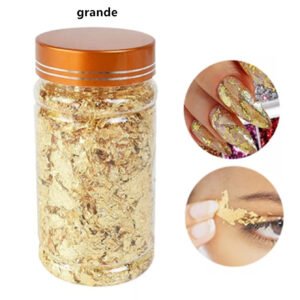Folha De Ouro Em Flocos Unhas Decoração Alongamento Em Gel