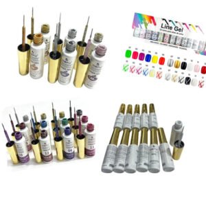 KIT (12UNIDADES )Esmalte Gel Pincel Ponta Fina Desenho Nail Art Unha Esmaltes DAFU 8ML