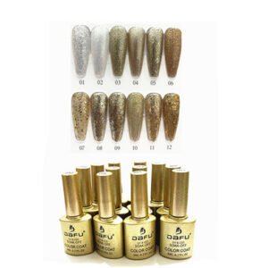 12unidades Esmalte em Gel COM GLITTER  Dafu  8ml  COM ANAVISA