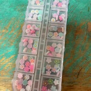 Decoração de Unha Flores 3D Kit Nail Art com Caixa Organizadora