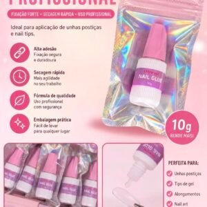 Cola Para Unhas Postiças Profissional Olinrovi 10g - Alta Fixação, Secagem Rápida, Ideal Para Tips e Alongamentos orjzz-03