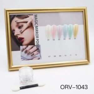 12unidades Pó Cromado Espelhado ORV-1043 para Unhas | Efeito Aurora Perolado | Nail Art Profissional | 6 Cores mistura