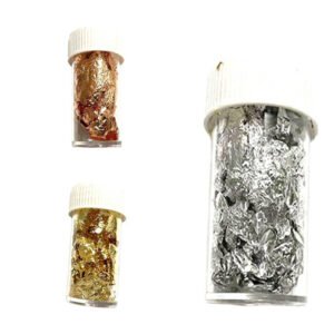 12unidades (cor mistura) Folhas Ouro Unha Golden Silver Foil Encapsulamento