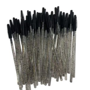 50unidades   Escovinha Silicone Para Cílios E Sobrancelhas