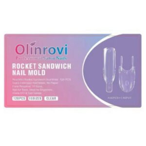 Molde Para Unhas Dual Form Olinrovi Rocket Sandwich 120 Pcs Transparente 15 Tamanhos Unhas De Gel Postiças