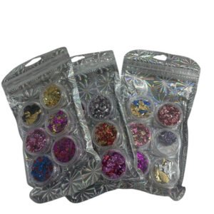 kit 6 folhas unha  foil (  Cor enviada aleatoriamente）