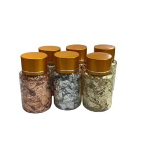 KIT (06UNIDADES 3COR MISTURA )Folhas Ouro Unha Golden Silver Foil Encapsulamento