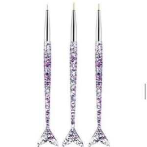 kit (3unidades ) Pincéis Ponta Fina Nailart/desenho Em Unhas Arte