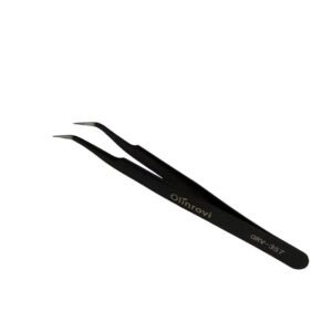 Pinça Curva Alta Precisão para Extensão de Cílios Volume Russo e Fio a Fio OLINROVI