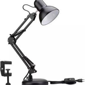 Luminária de Mesa Articulada 2 em 1 para Estudo e Escritório com Garra e Base